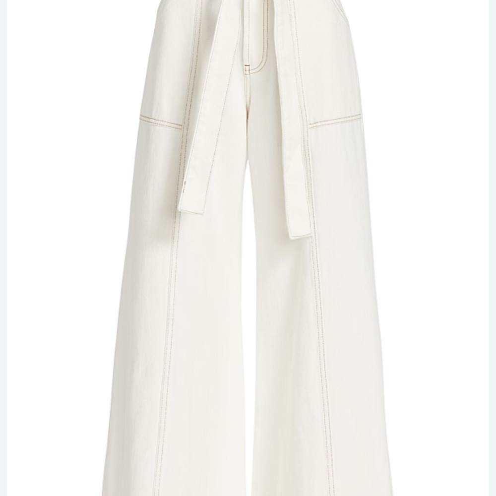 FARM Rio Cream Wide-Leg Pants